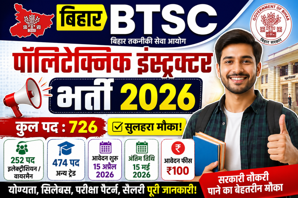 Bihar BTSC Polytechnic Instructor भर्ती 2026
