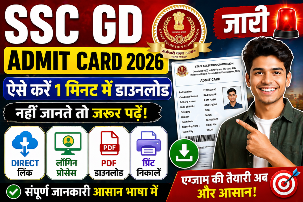 SSC GD Admit Card 2026 जारी