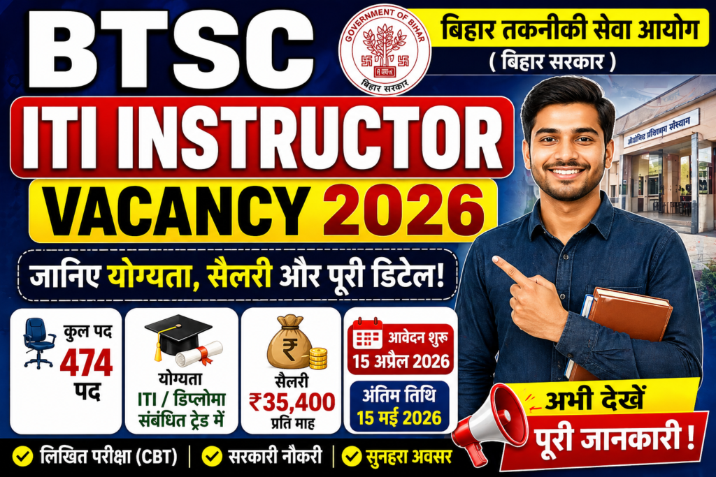 BTSC ITI Instructor Vacancy 2026